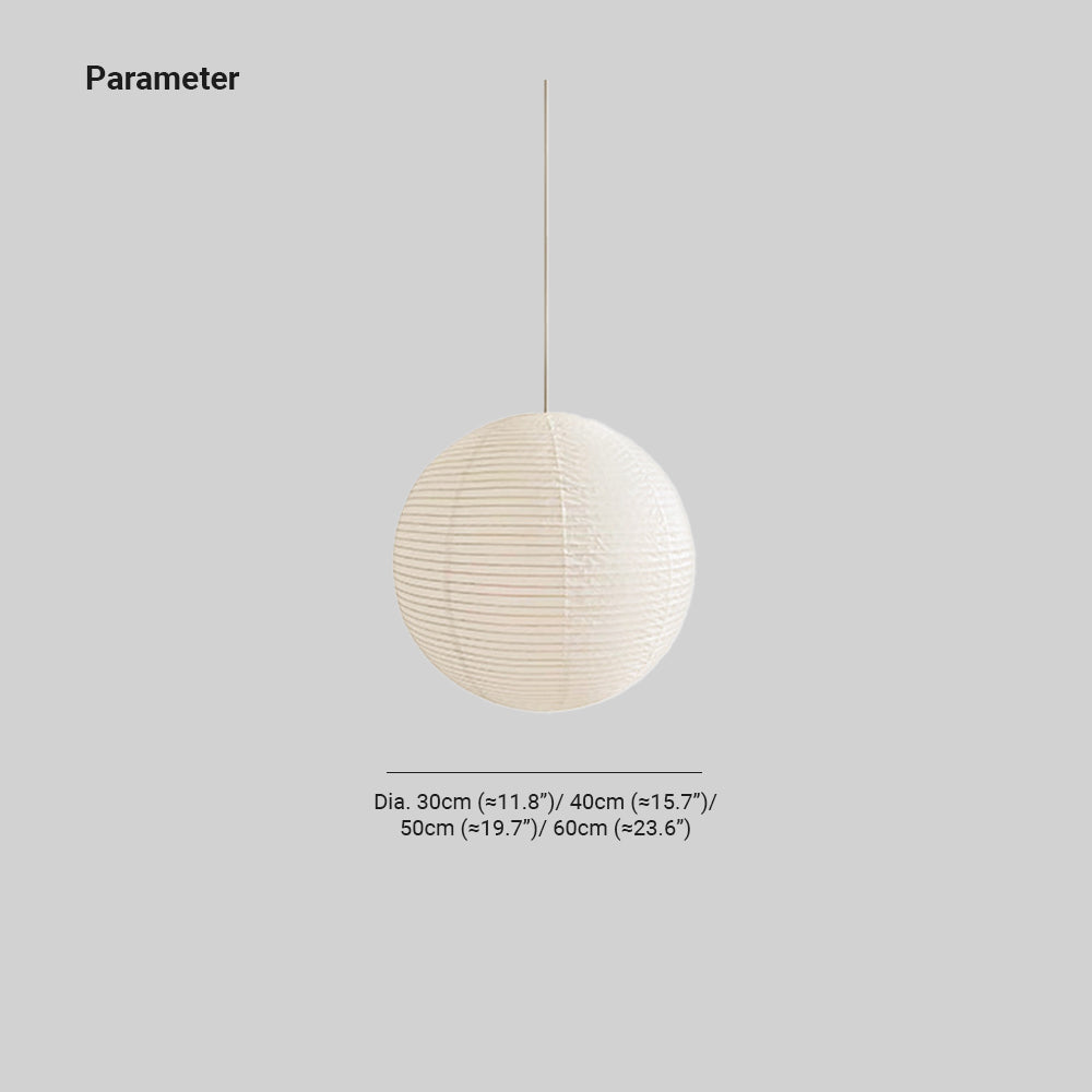 Ritta Japonais Sphérique Papier Métal Suspension Salon - Neutralighting