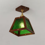 Radia Plafonnier Bois Verre Vintage - Neutralighting