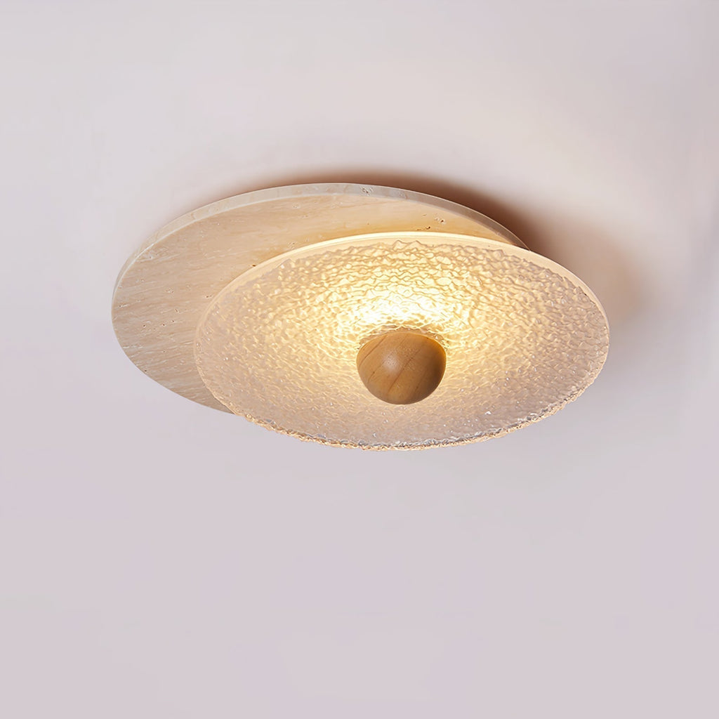 Orlora Plafonnier Circulaire en Travertin - Neutralighting