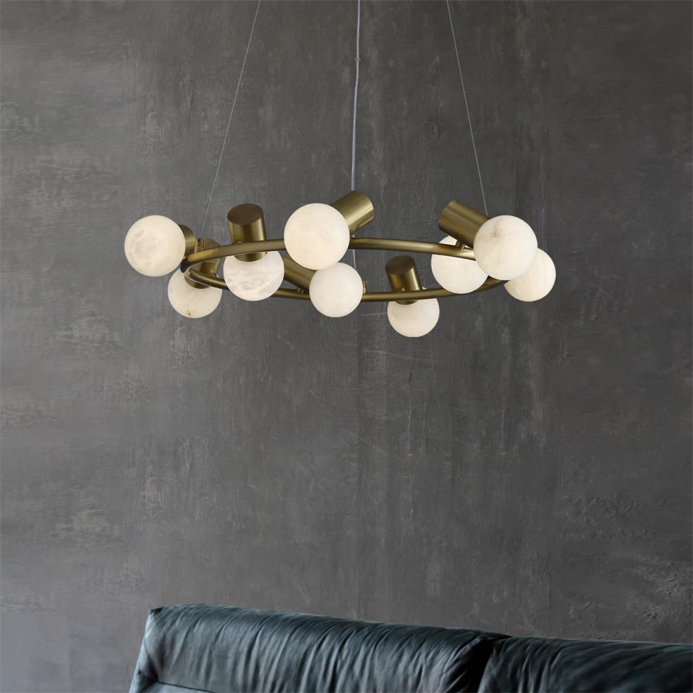 Nyphaiel Lustre Postmoderne De Luxe En Albâtre - Neutralighting