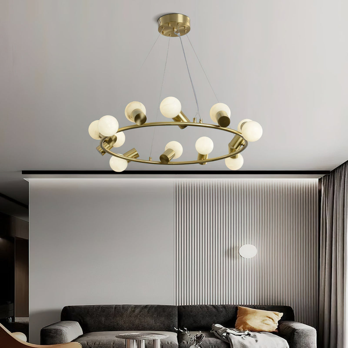 Nyphaiel Lustre Postmoderne De Luxe En Albâtre - Neutralighting