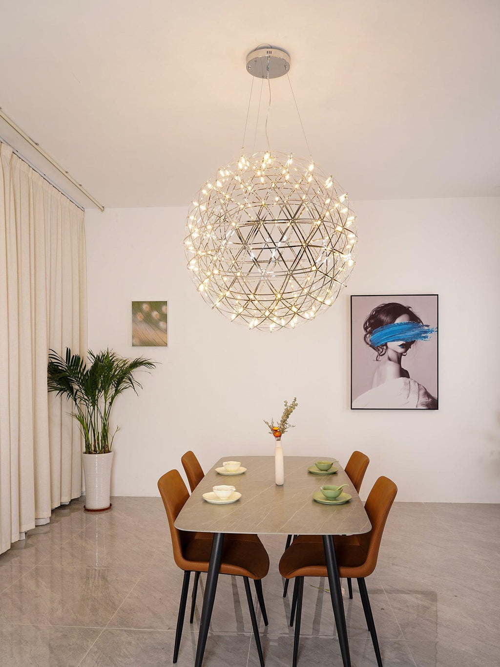 Ivthayra Lampe Pendante Boule Dorée de Luxe Postmoderne - Neutralighting