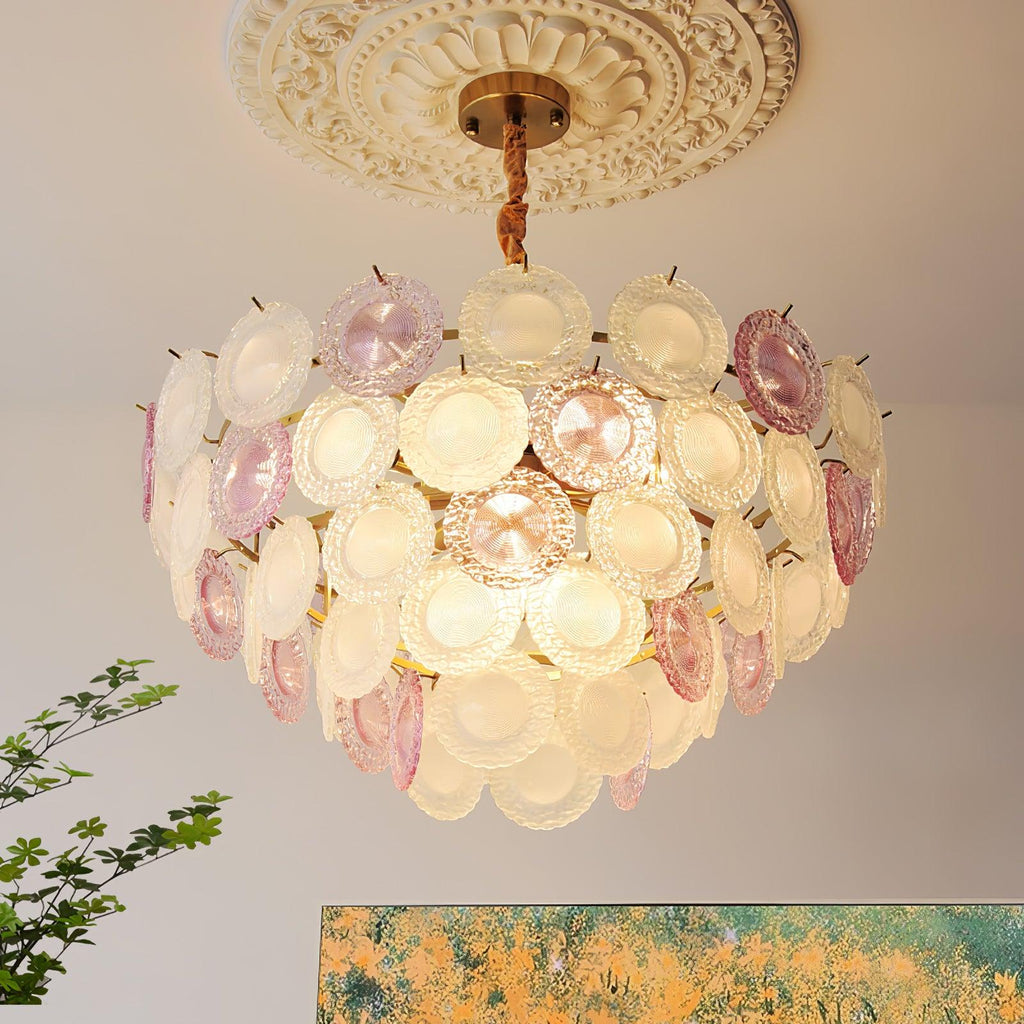 Lustra Lustre Disque de Verre Superposé Ludique - Neutralighting