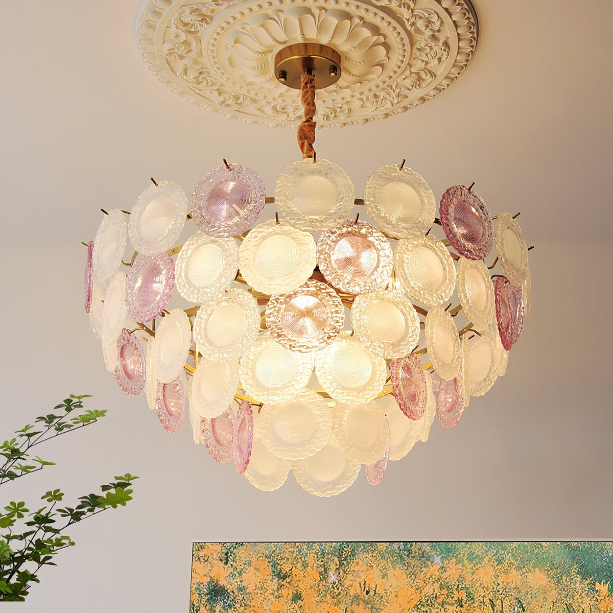 Lustra Lustre Disque de Verre Superposé Ludique - Neutralighting