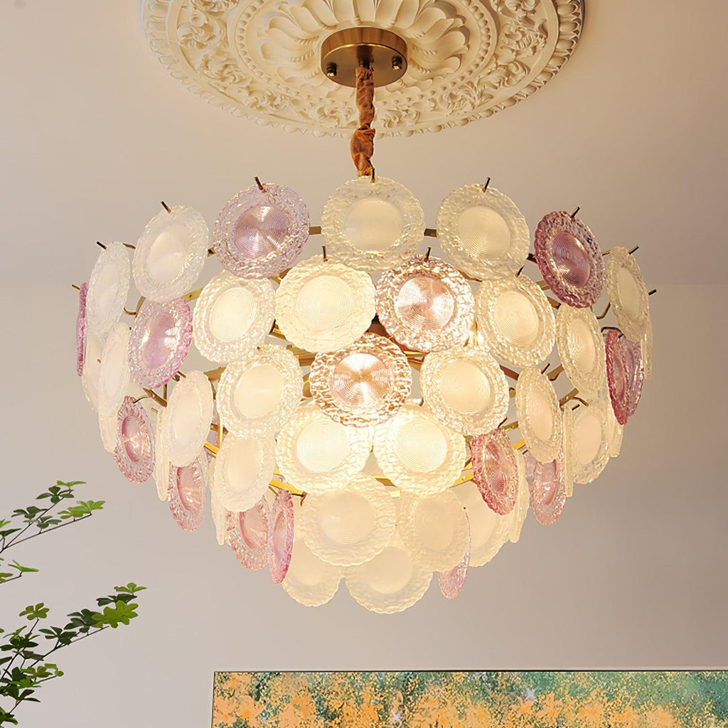 Lustra Lustre Disque de Verre Superposé Ludique - Neutralighting