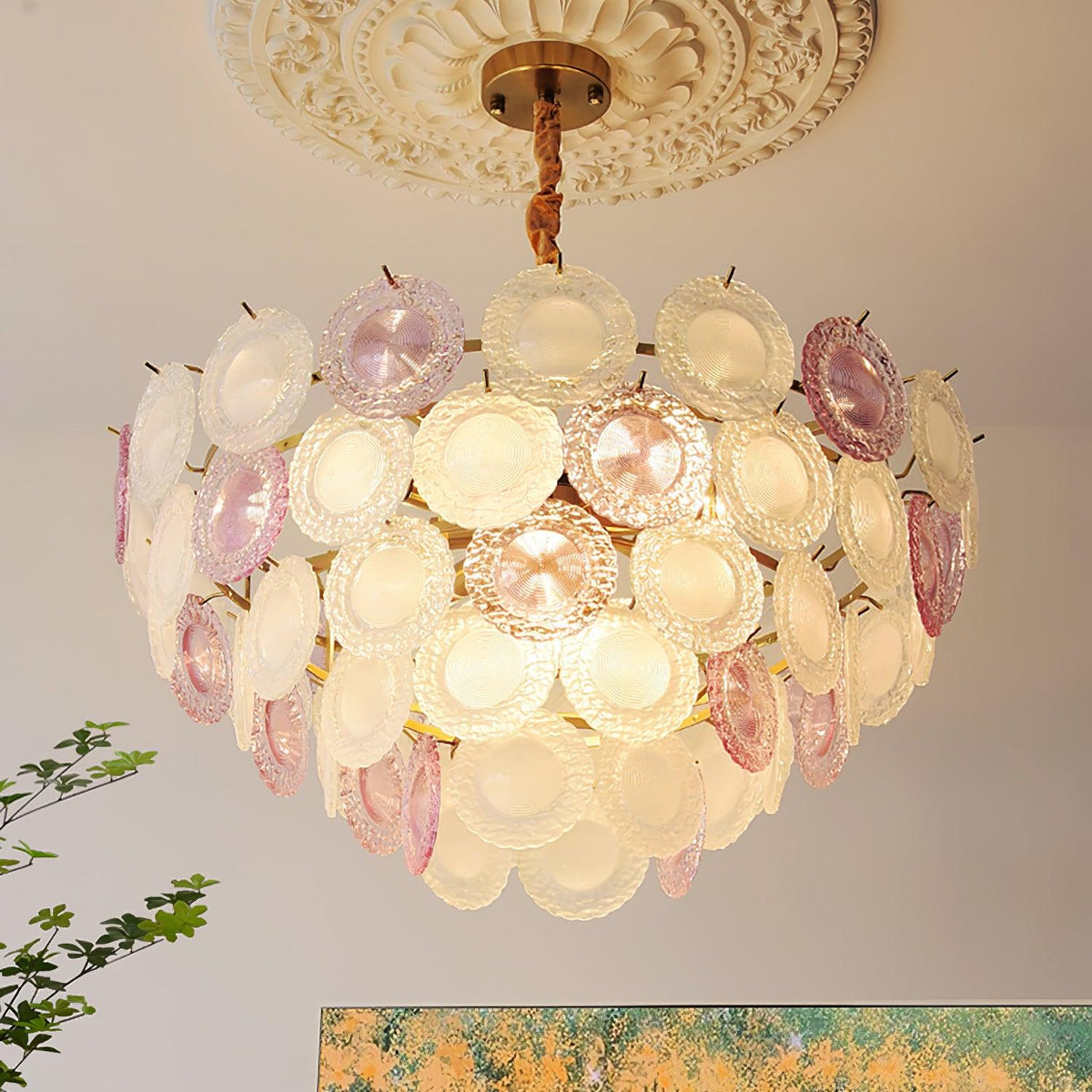 Lustra Lustre Disque de Verre Superposé Ludique - Neutralighting