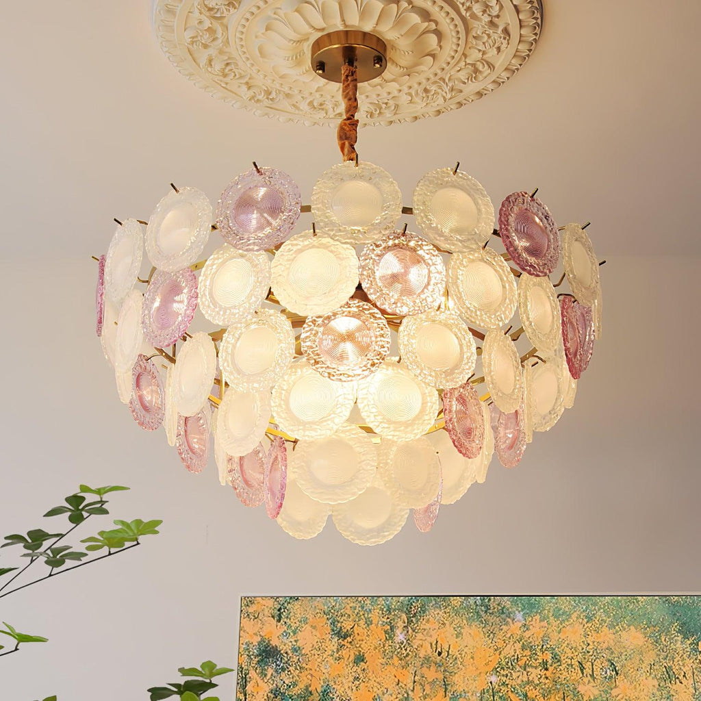 Lustra Lustre Disque de Verre Superposé Ludique - Neutralighting