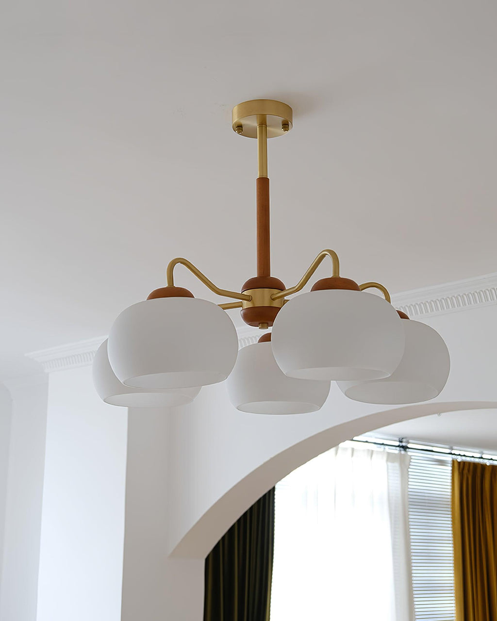 Raito Lustre Dôme en Verre Bois Laiton - Neutralighting