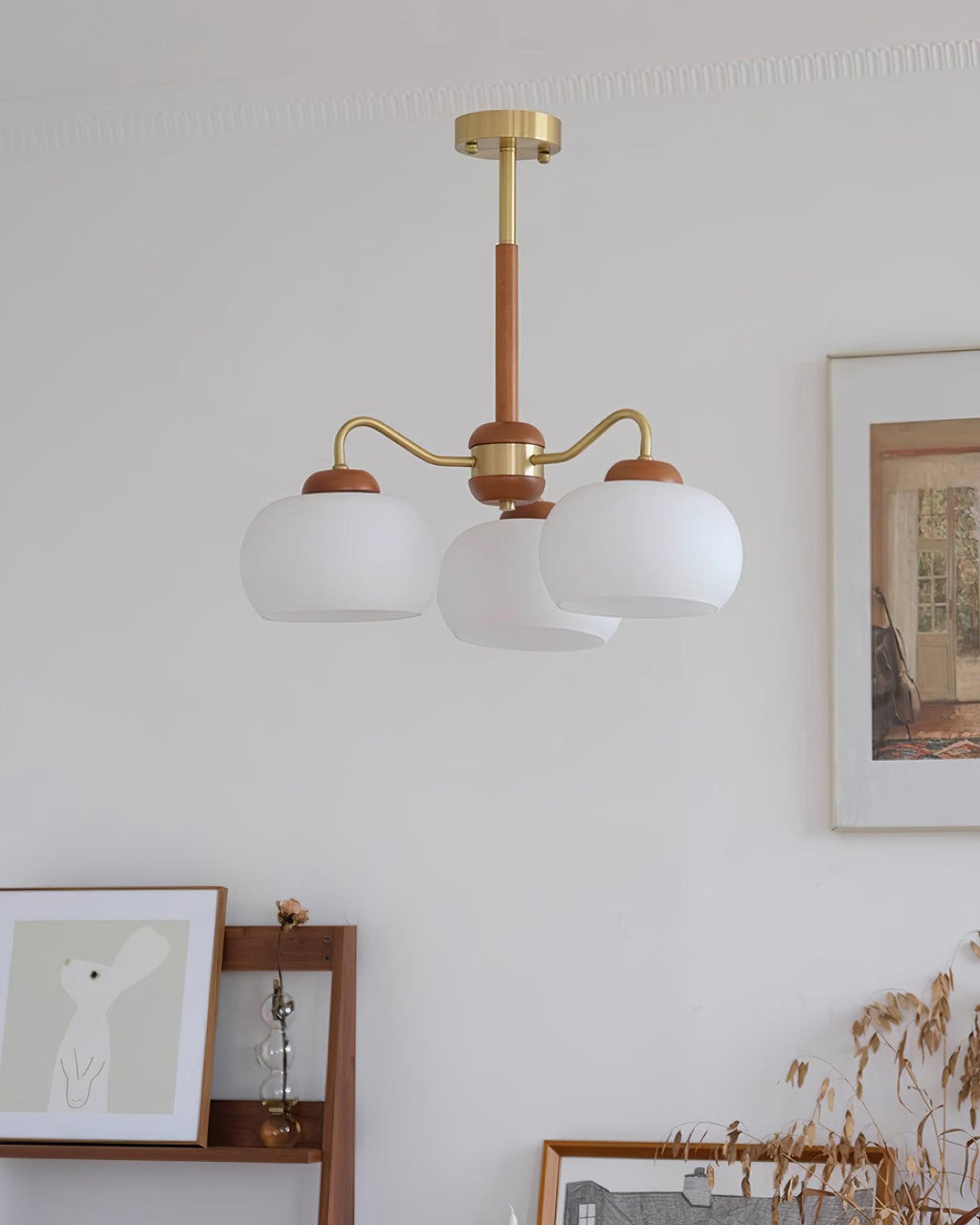 Raito Lustre Dôme en Verre Bois Laiton - Neutralighting