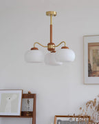 Raito Lustre Dôme en Verre Bois Laiton - Neutralighting