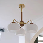 Raito Lustre Dôme en Verre Bois Laiton - Neutralighting