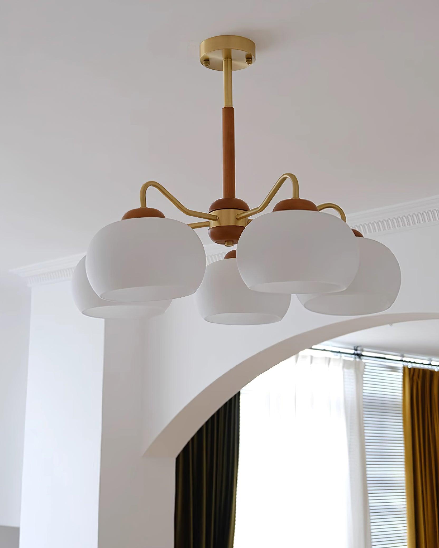Raito Lustre Dôme en Verre Bois Laiton - Neutralighting