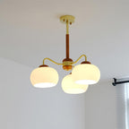 Raito Lustre Dôme en Verre Bois Laiton - Neutralighting