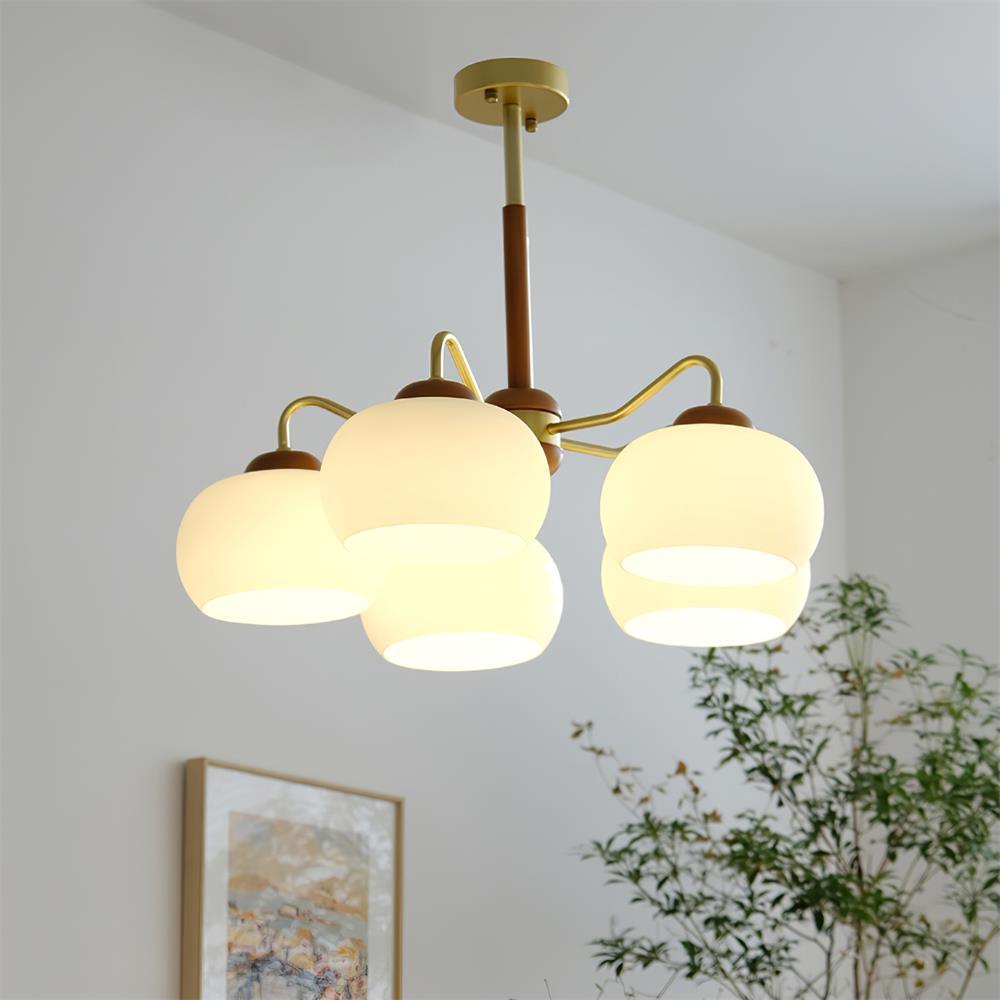 Raito Lustre Dôme en Verre Bois Laiton - Neutralighting