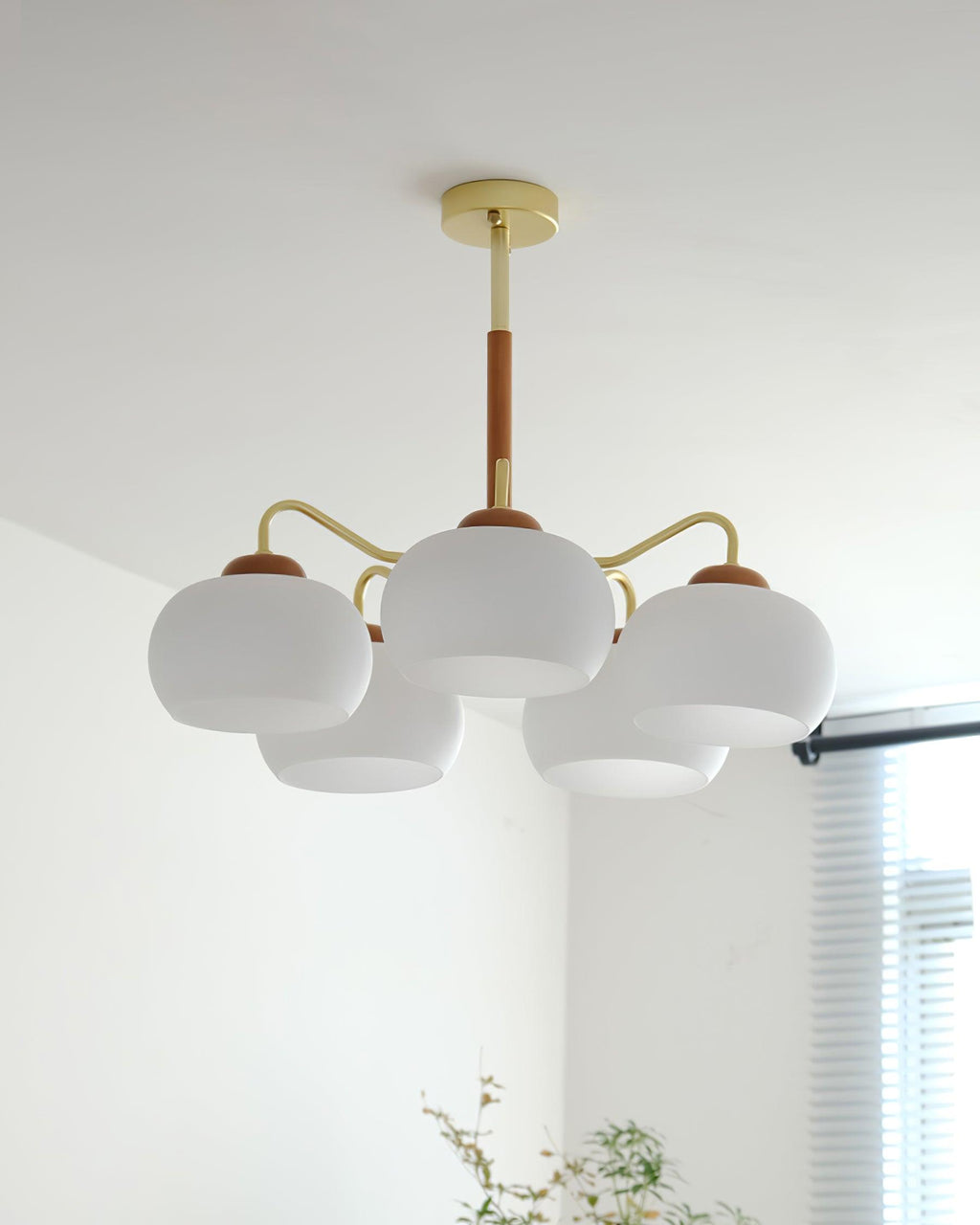 Raito Lustre Dôme en Verre Bois Laiton - Neutralighting