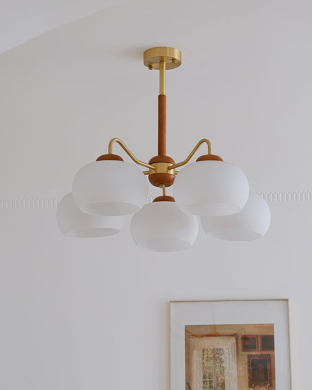 Raito Lustre Dôme en Verre Bois Laiton - Neutralighting