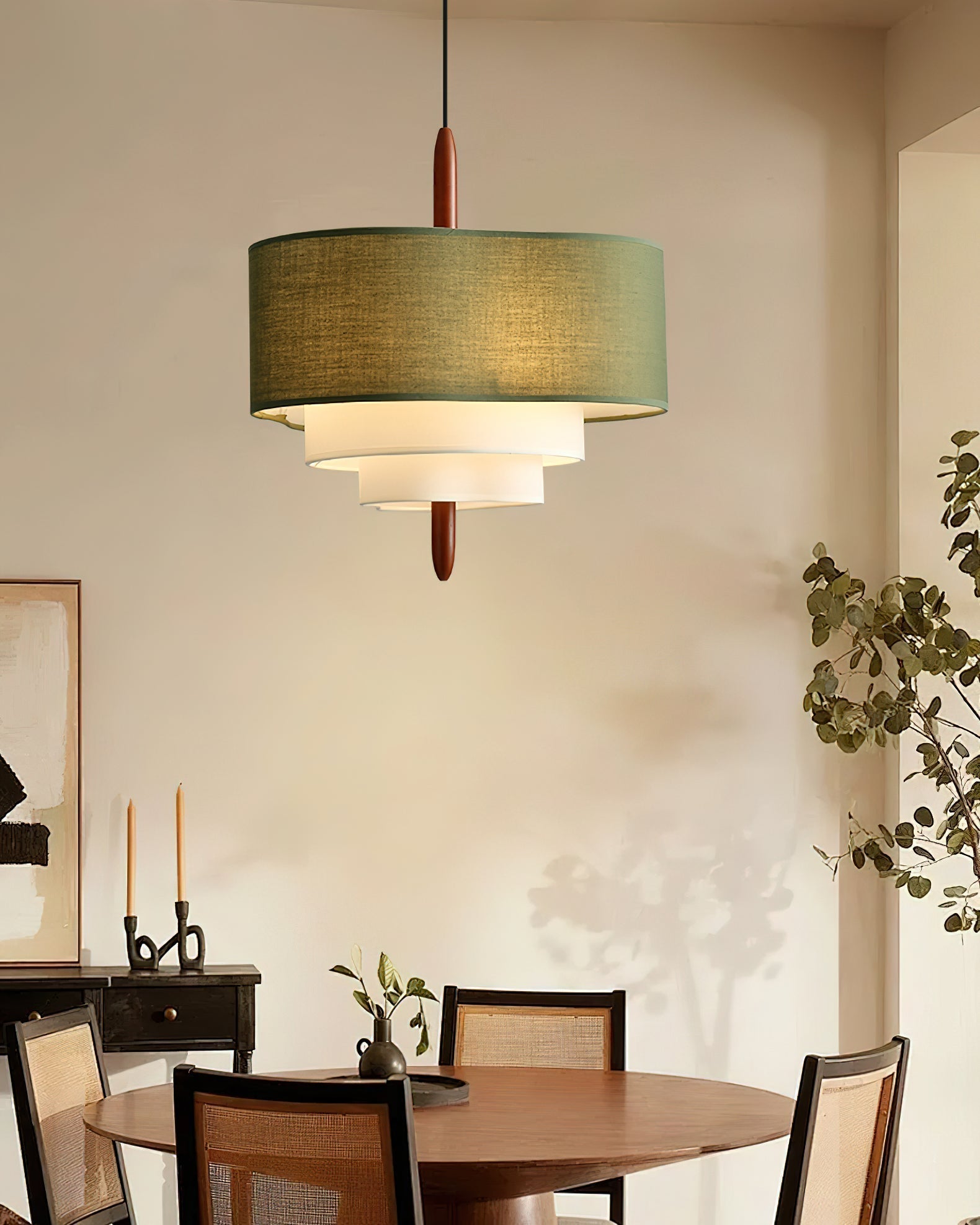 Ophel Lampe Suspendue en Tissu Vert - Neutralighting