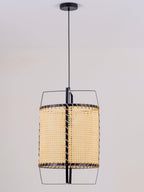 Solara PeSuspension Cadre en Rotin Canné Industriel - Neutralighting