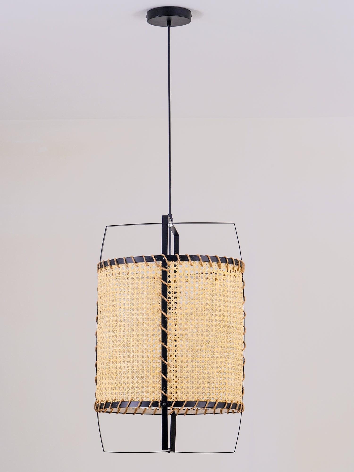Solara PeSuspension Cadre en Rotin Canné Industriel - Neutralighting