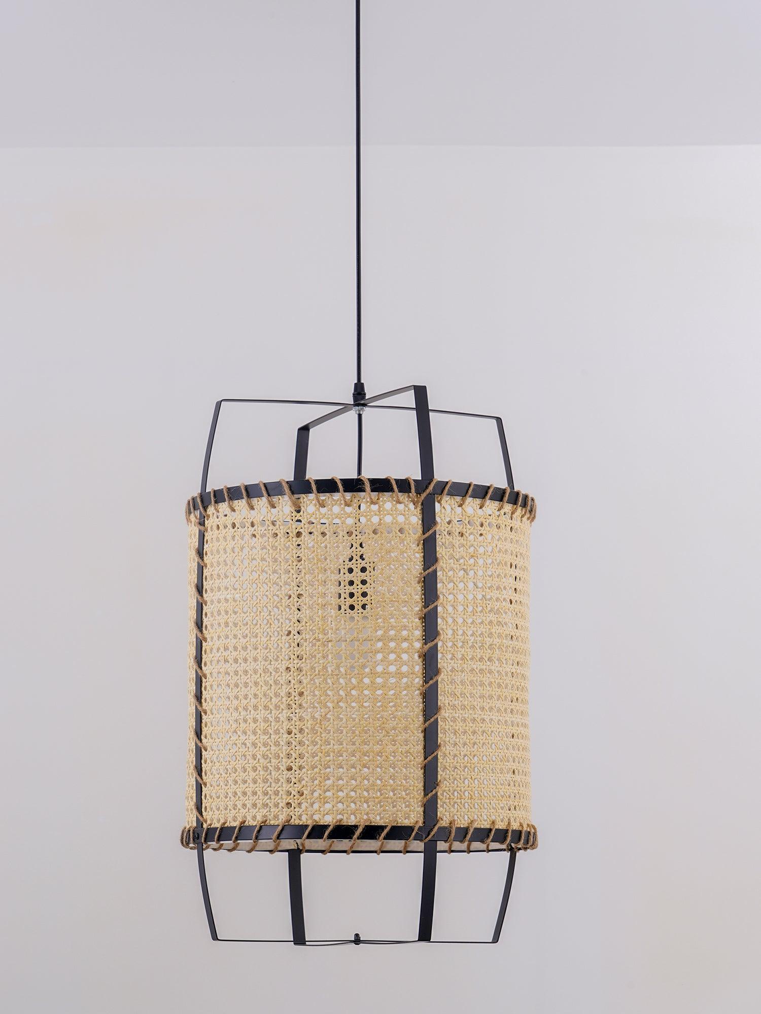 Solara PeSuspension Cadre en Rotin Canné Industriel - Neutralighting