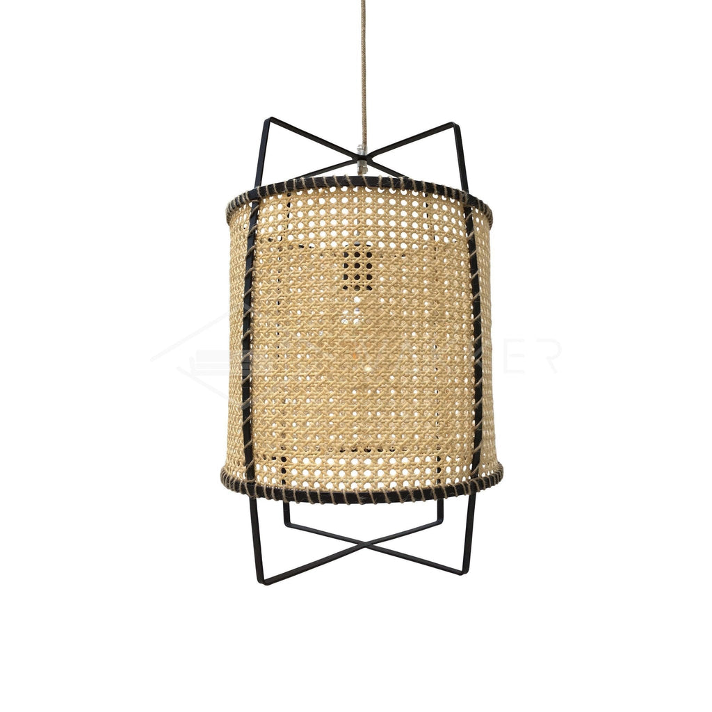 Solara PeSuspension Cadre en Rotin Canné Industriel - Neutralighting