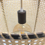 Solara PeSuspension Cadre en Rotin Canné Industriel - Neutralighting