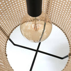 Solara PeSuspension Cadre en Rotin Canné Industriel - Neutralighting