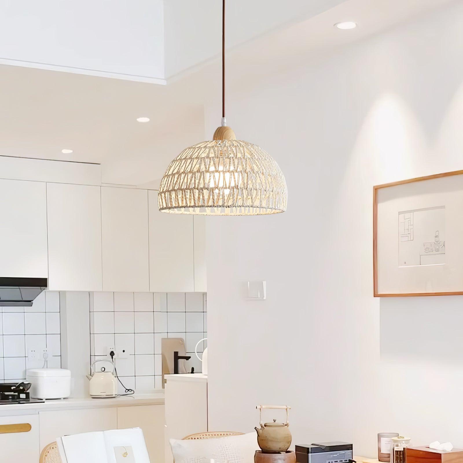 Calyran Lampe Pendante en Rotin et Bois - Neutralighting