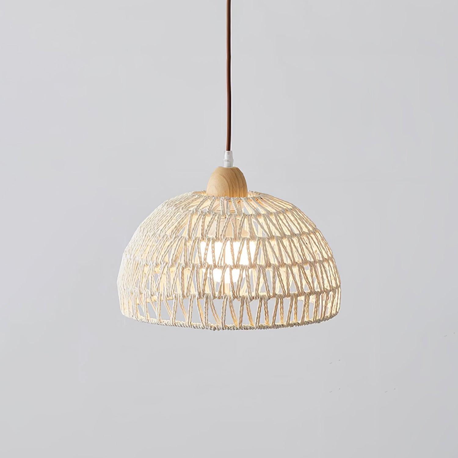 Calyran Lampe Pendante en Rotin et Bois - Neutralighting