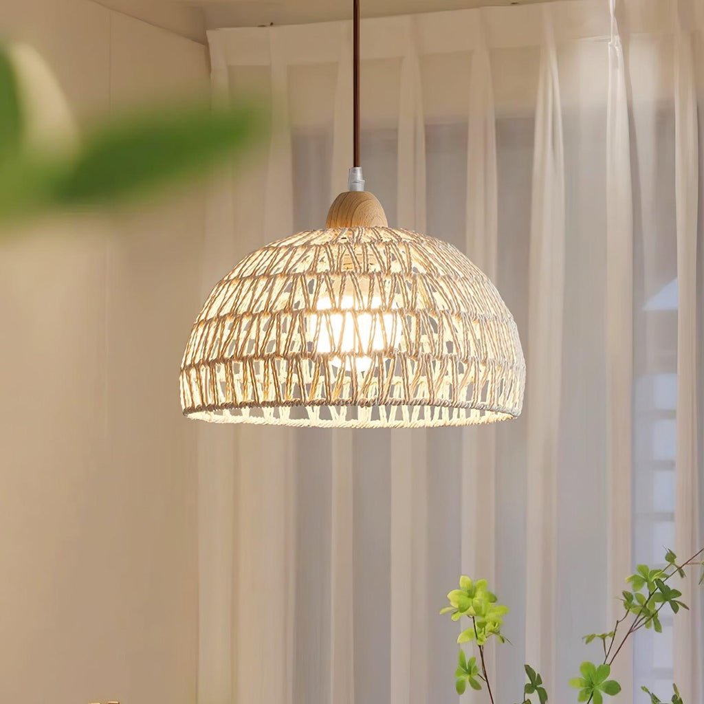 Calyran Lampe Pendante en Rotin et Bois - Neutralighting