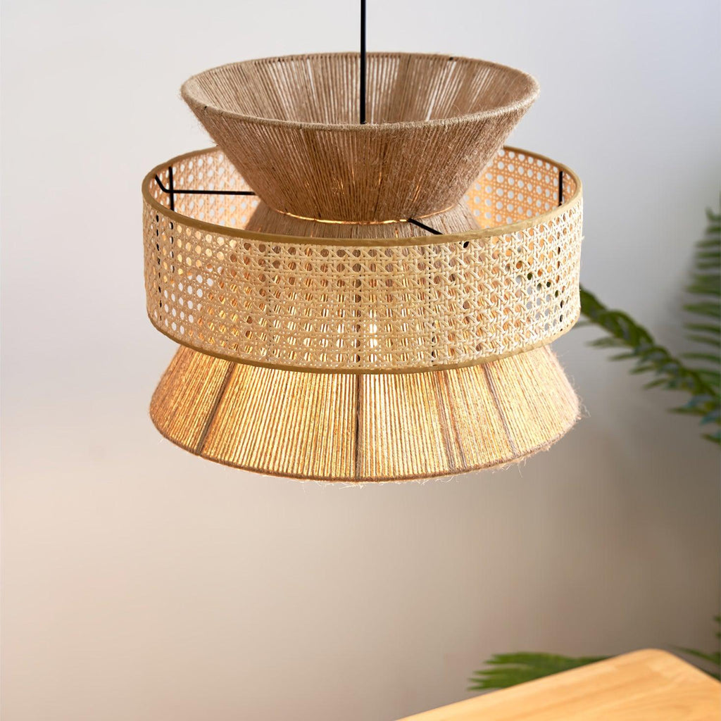 Ophelia Lustra Lampe Suspendue Rattan Tissé Élégante - Neutralighting