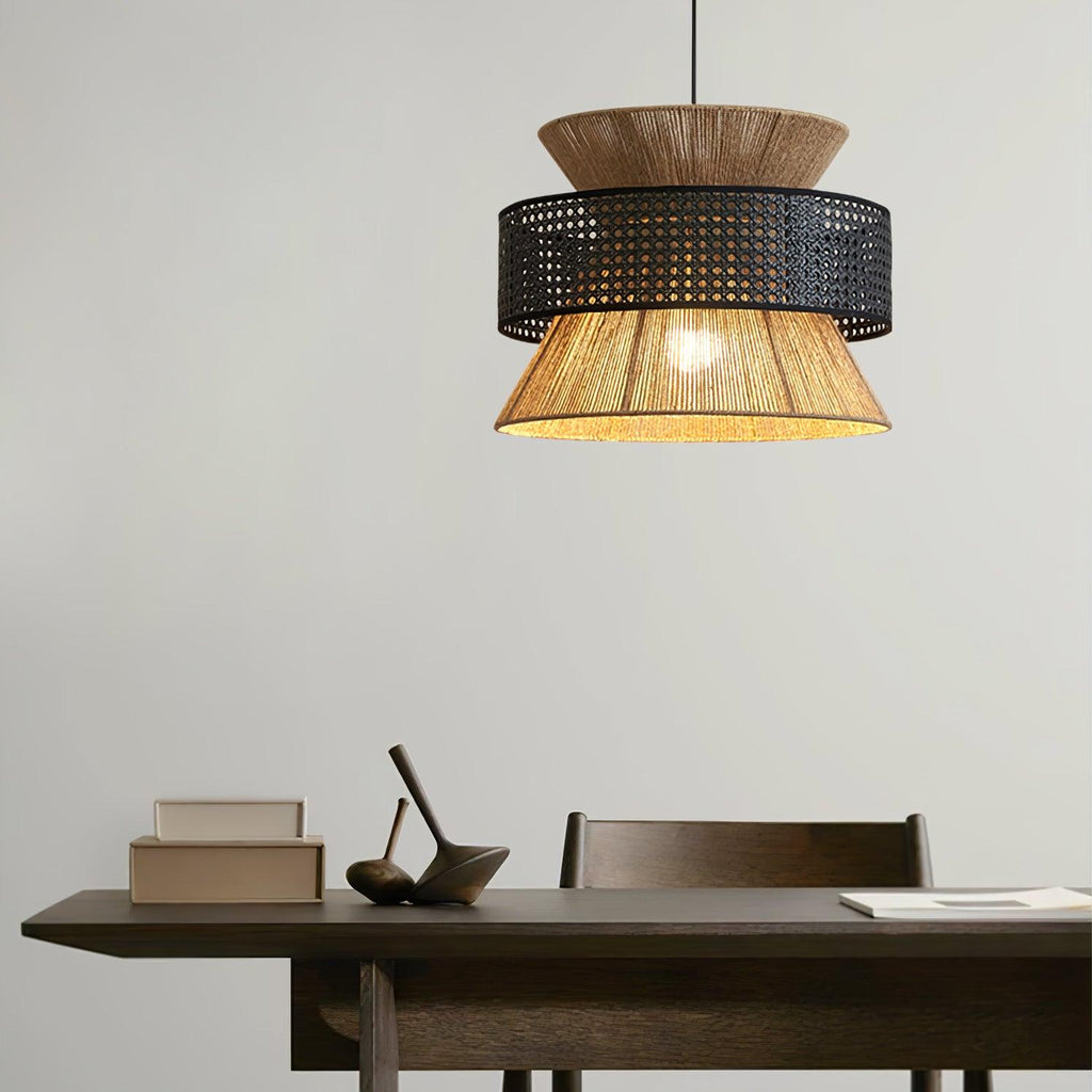 Ophelia Lustra Lampe Suspendue Rattan Tissé Élégante - Neutralighting