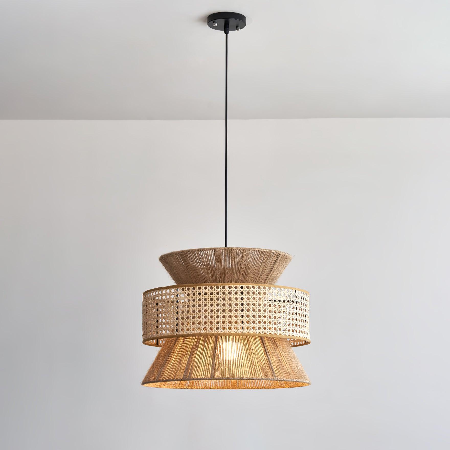 Ophelia Lustra Lampe Suspendue Rattan Tissé Élégante - Neutralighting