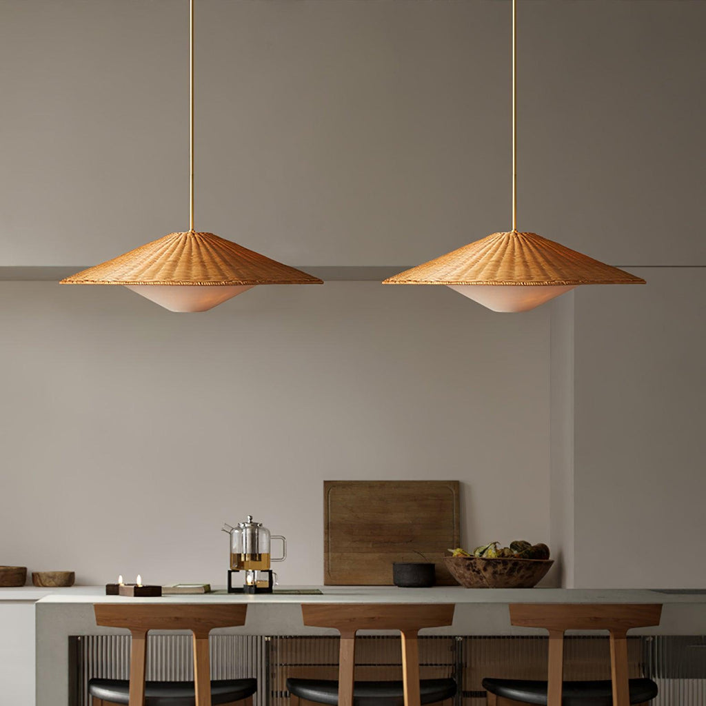 Elysiave Rotin Minimaliste Pendentif Lumière - Neutralighting