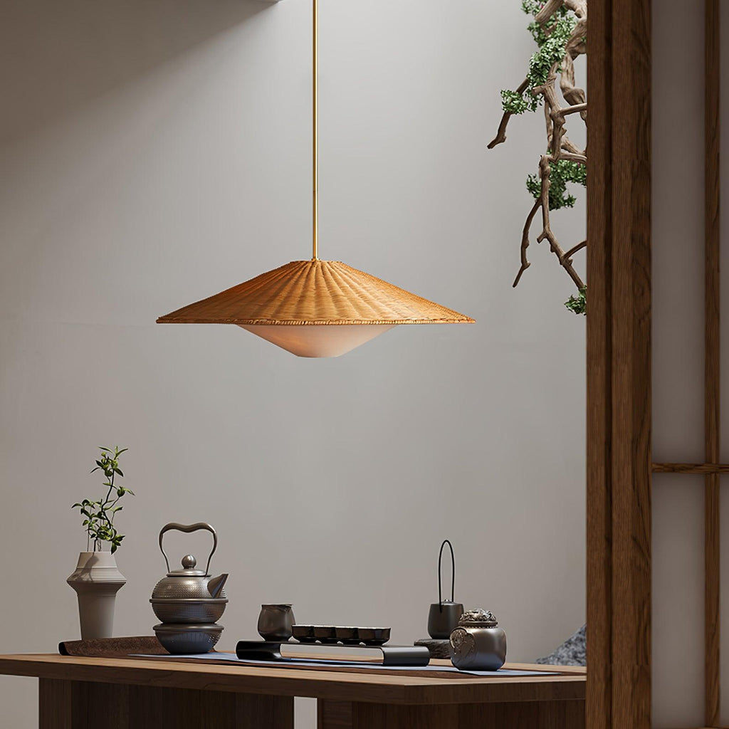 Elysiave Rotin Minimaliste Pendentif Lumière - Neutralighting