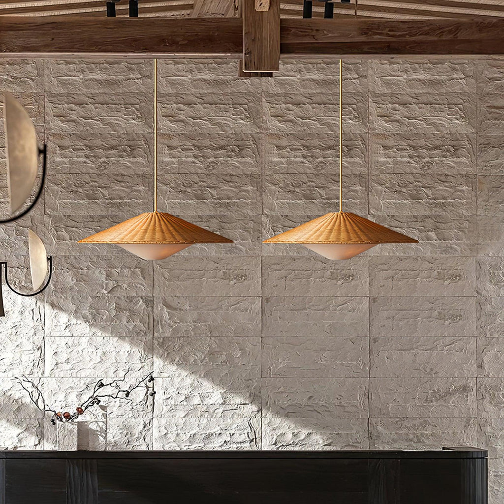 Elysiave Rotin Minimaliste Pendentif Lumière - Neutralighting