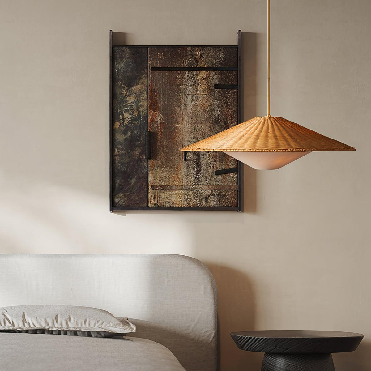 Elysiave Rotin Minimaliste Pendentif Lumière - Neutralighting