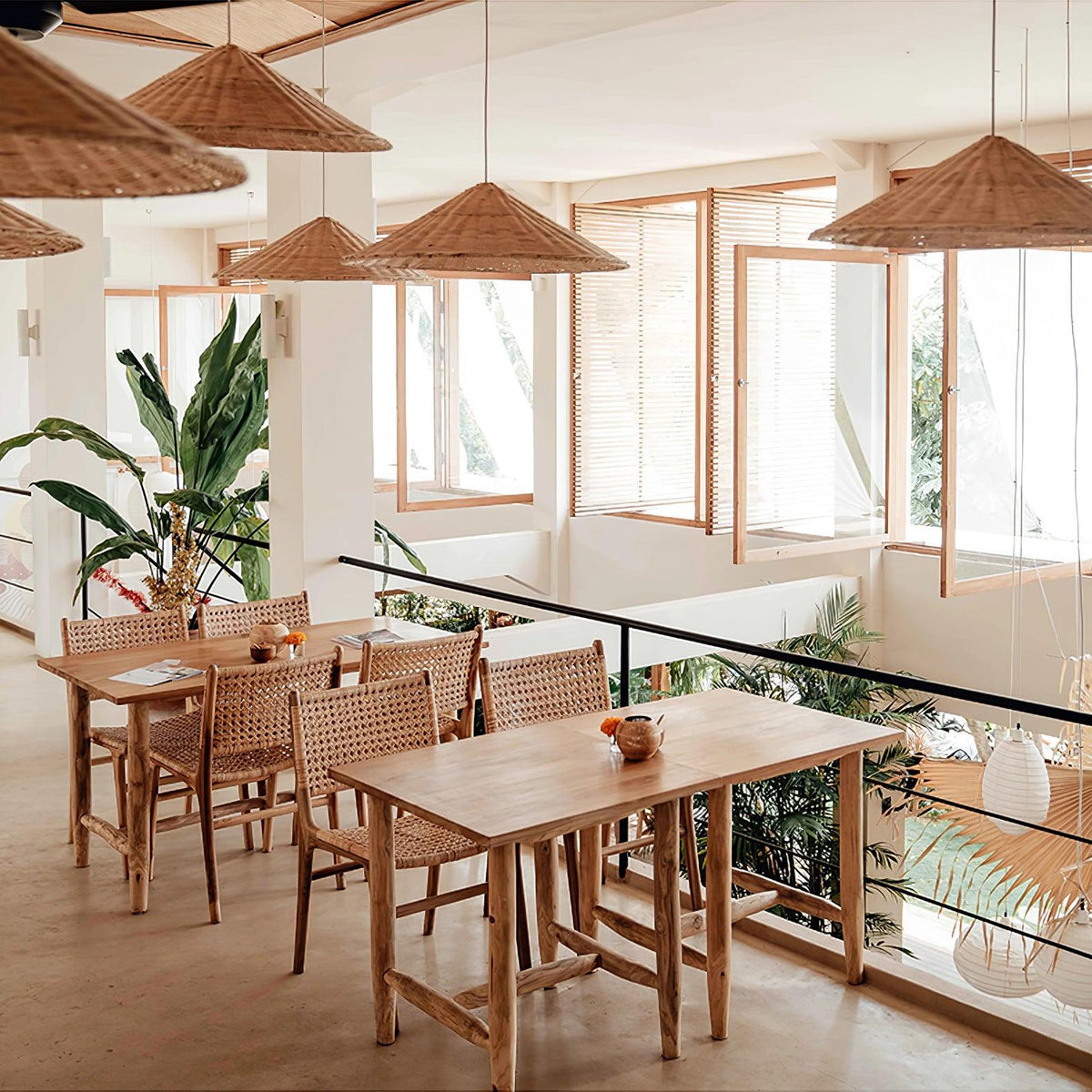 Elysiave Rotin Minimaliste Pendentif Lumière - Neutralighting