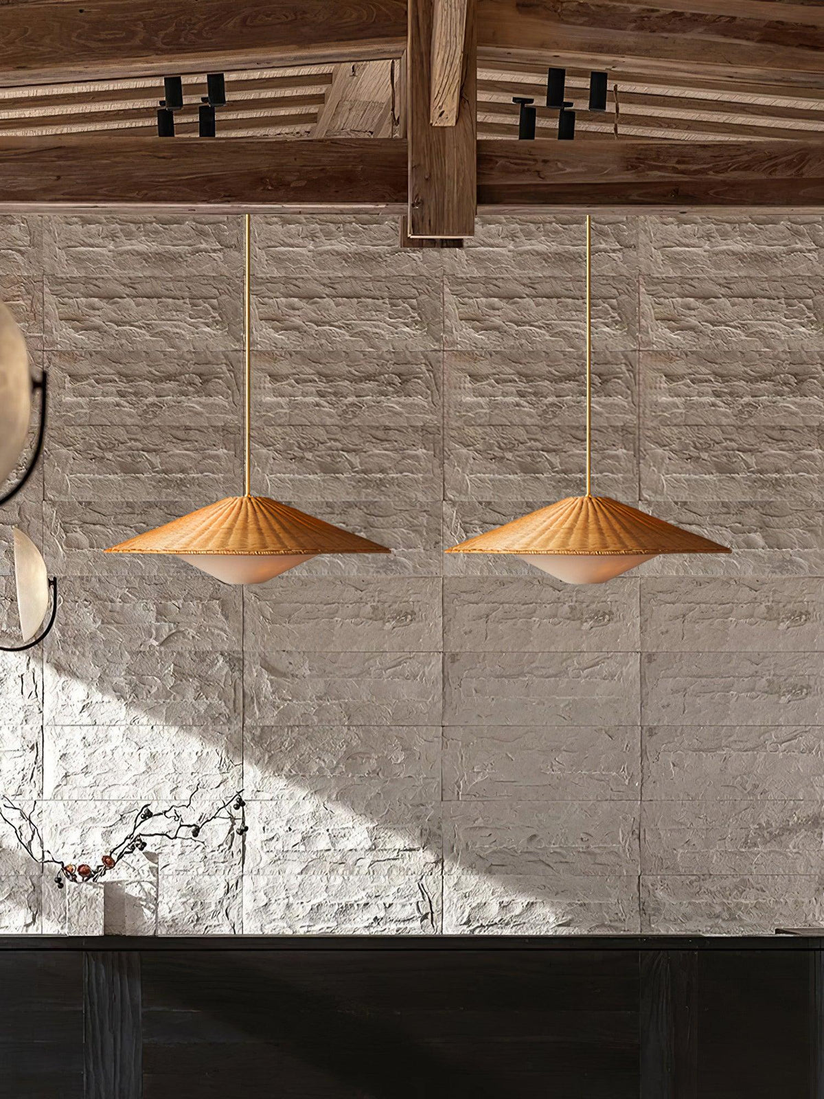 Elysiave Rotin Minimaliste Pendentif Lumière - Neutralighting