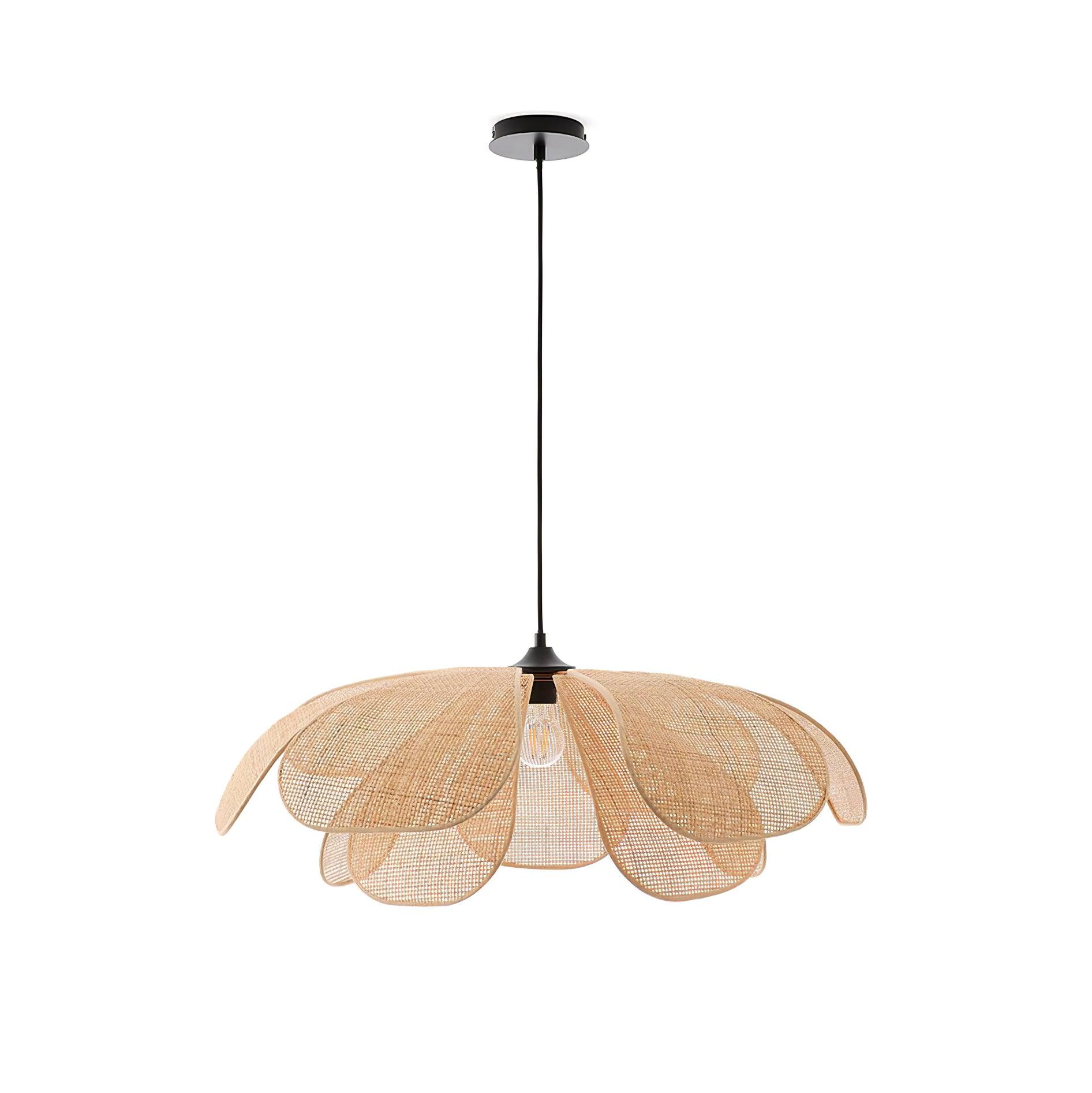 Petaral Suspension Lampe Rétro en Rattan - Neutralighting