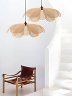 Petaral Suspension Lampe Rétro en Rattan - Neutralighting