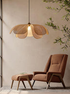 Petaral Suspension Lampe Rétro en Rattan - Neutralighting