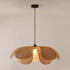 Petaral Suspension Lampe Rétro en Rattan - Neutralighting