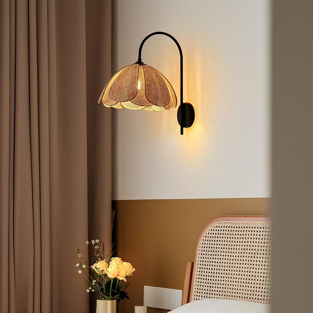 Zevelia Applique Murale Rattan Pétale Naturel Élégance - Neutralighting