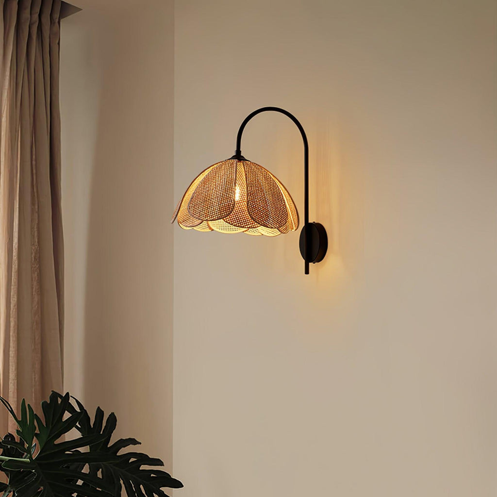 Zevelia Applique Murale Rattan Pétale Naturel Élégance - Neutralighting