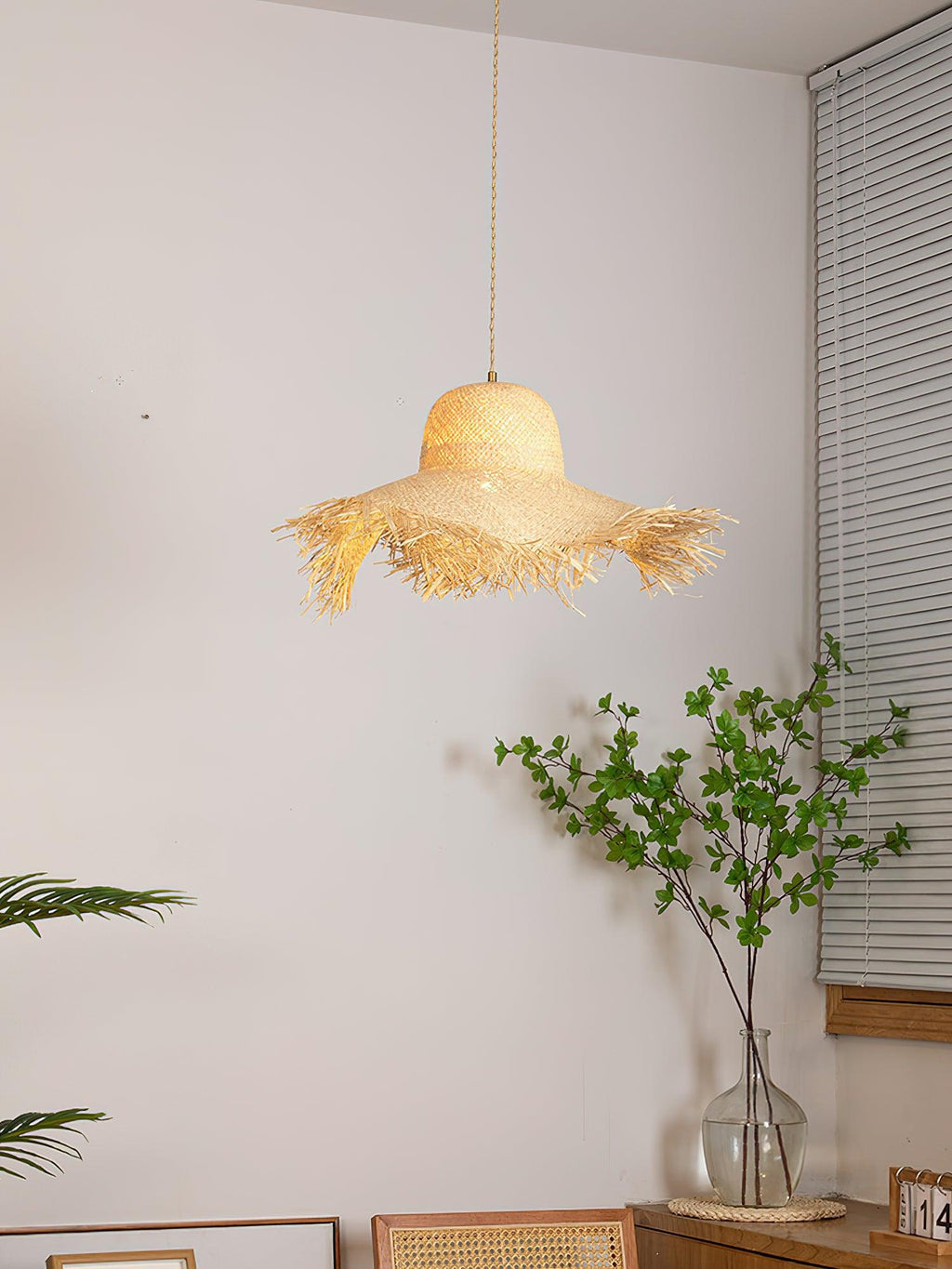 Zephyran Rotin Vintage Pendentif Lumière - Neutralighting