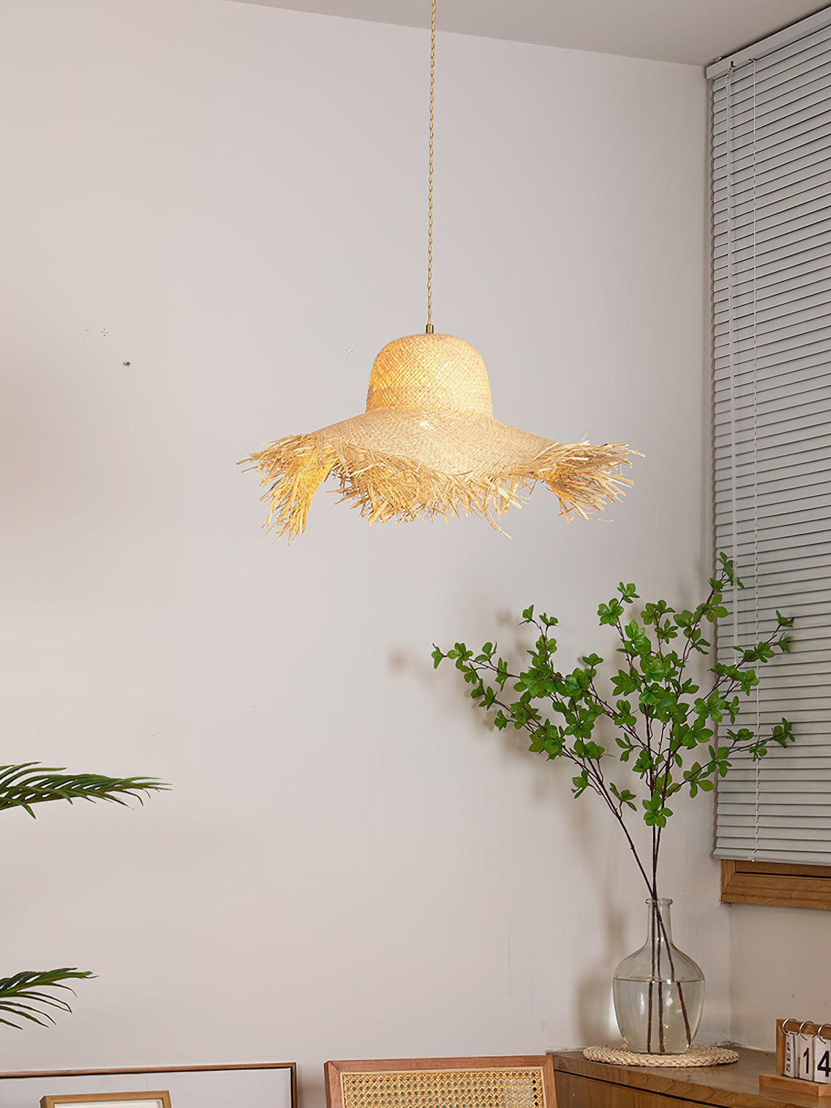 Zephyran Rotin Vintage Pendentif Lumière - Neutralighting