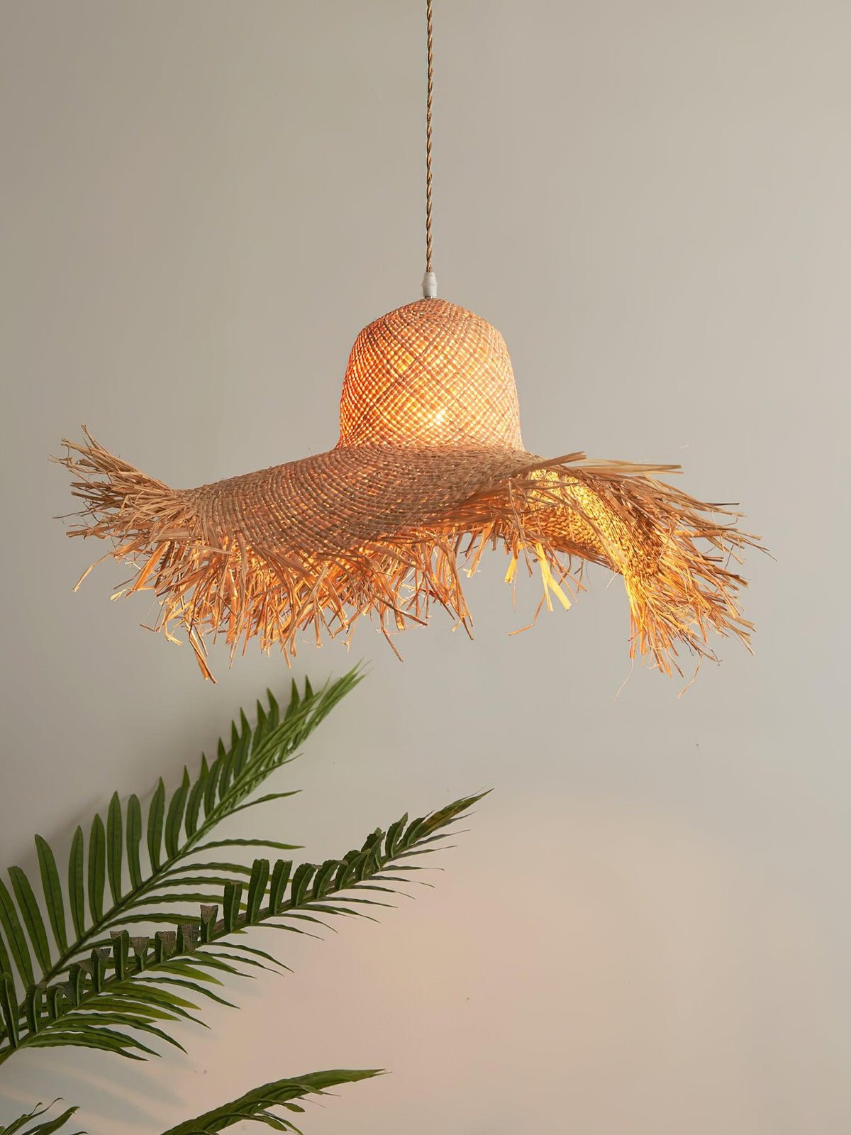 Zephyran Rotin Vintage Pendentif Lumière - Neutralighting
