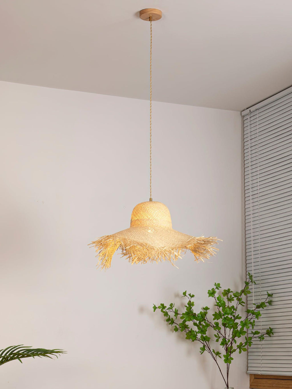 Zephyran Rotin Vintage Pendentif Lumière - Neutralighting