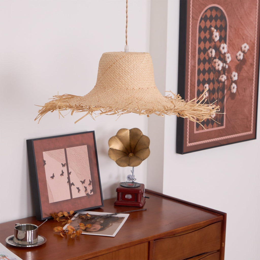 Zephyran Rotin Vintage Pendentif Lumière - Neutralighting